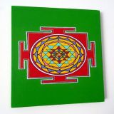 Shree Yantra with Sandal Oil, Green Background